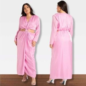 Eloquii Shimmer Pink Cutoat ORing Sparkle Buckle Dress size 26